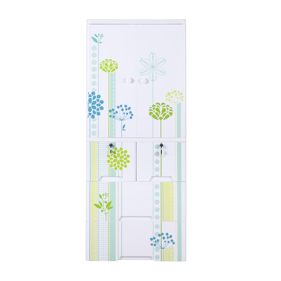 Kideez Wardrobe - Green Flower Print