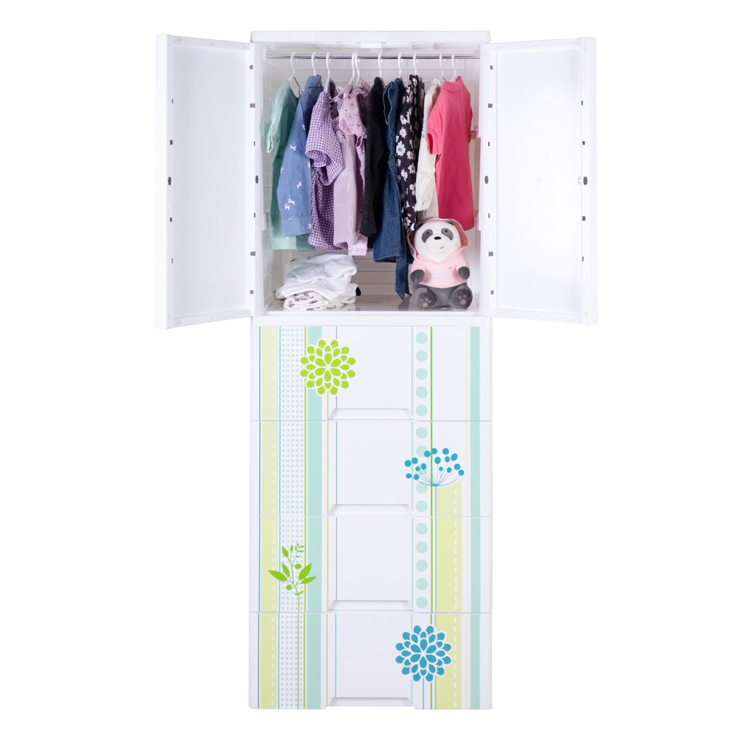 Kideez Wardrobe - Green Flower Print