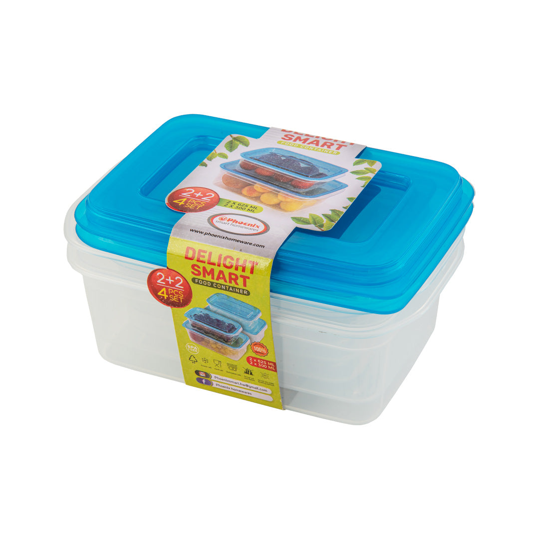 Delight-Smart-Storage-Container-Pack-of-4-Blue-Phoenix-Homeware