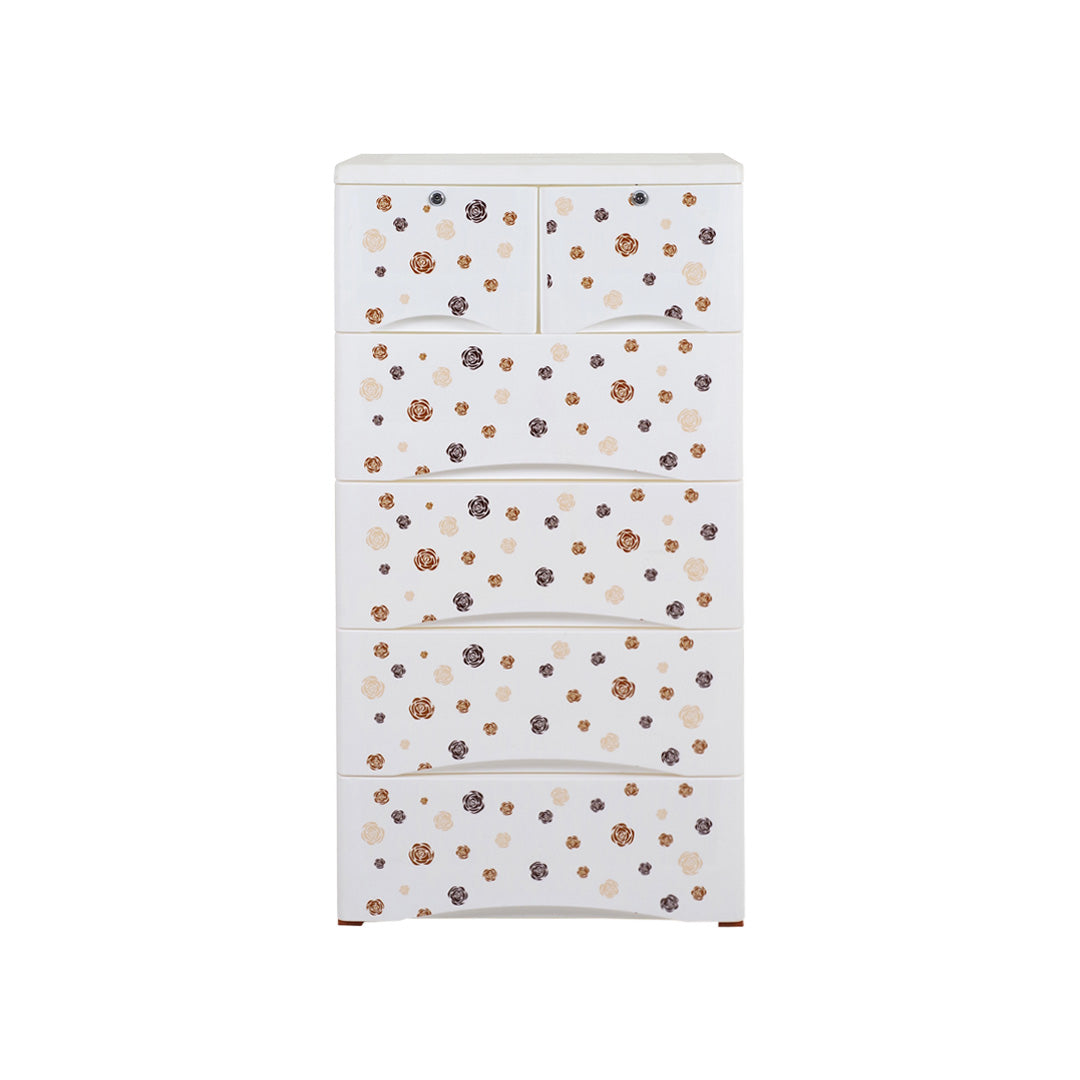 Orchid Drawer - Brown Flower Print