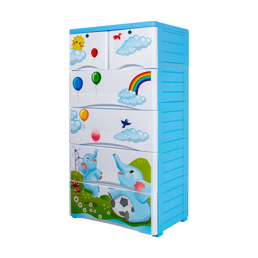 Orchid-Storage-Drawer-4-2-Elephant-Print-Blue-Front-Phoenix-Homeware