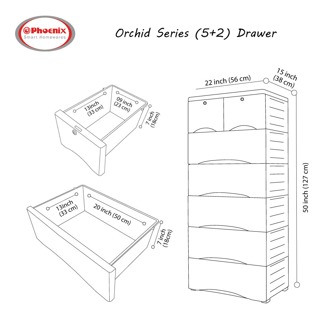 Orchid-Storage-Drawer-5-2-Tulip-Print-White-Size-Chart-Phoenix-Homeware